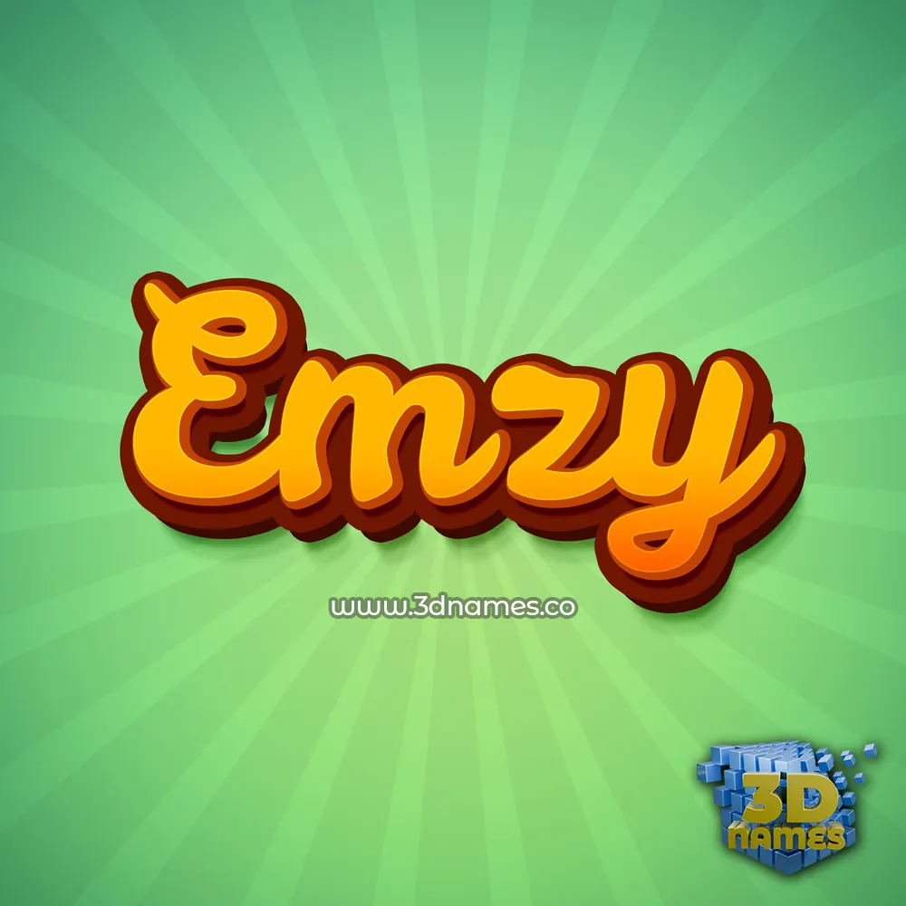 emzy in Green Rays style - 3D name wallpaper