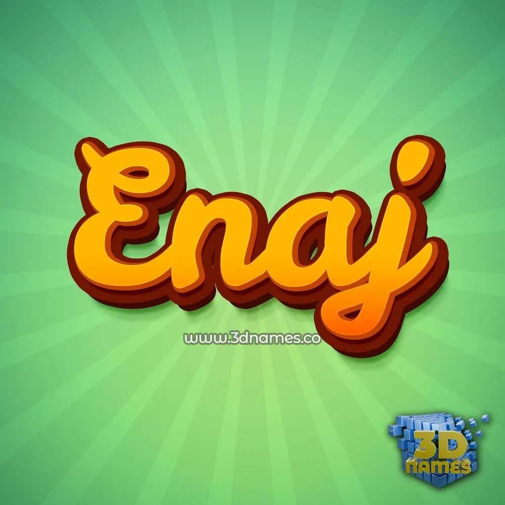 enaj in Green Rays style - 3D name wallpaper