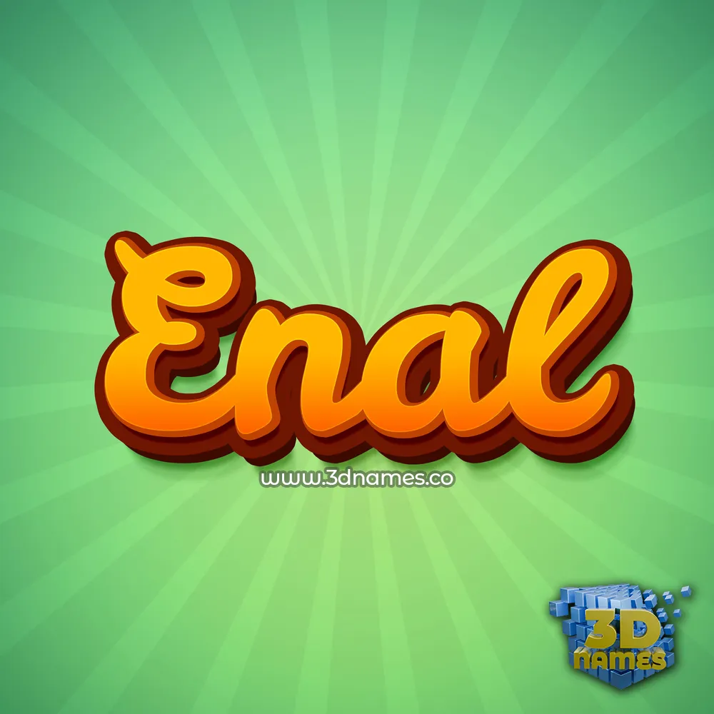 enal in Green Rays style - 3D name wallpaper
