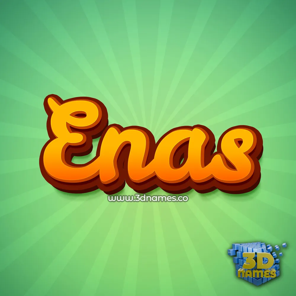 enas in Green Rays style - 3D name wallpaper