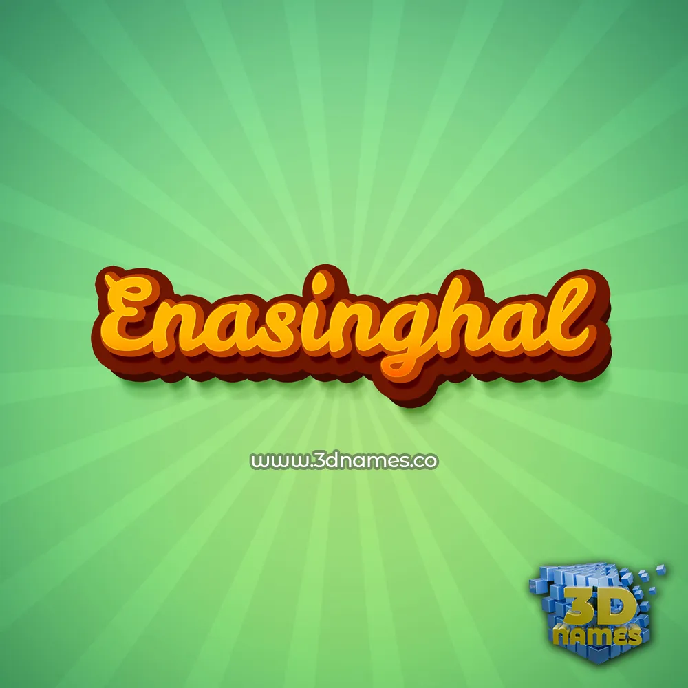 enasinghal in Green Rays style - 3D name wallpaper