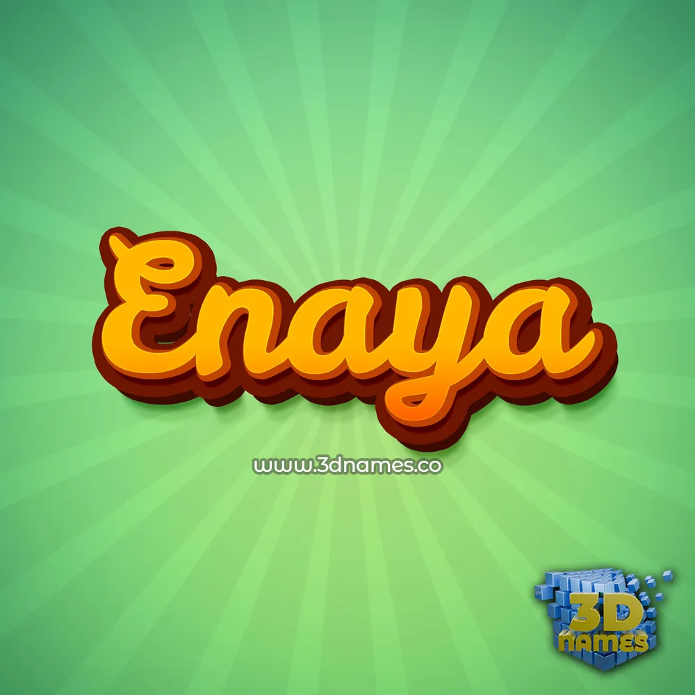 enaya in Green Rays style - 3D name wallpaper