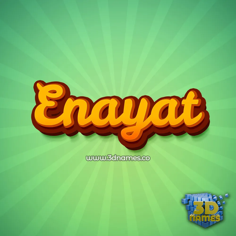 enayat in Green Rays style - 3D name wallpaper