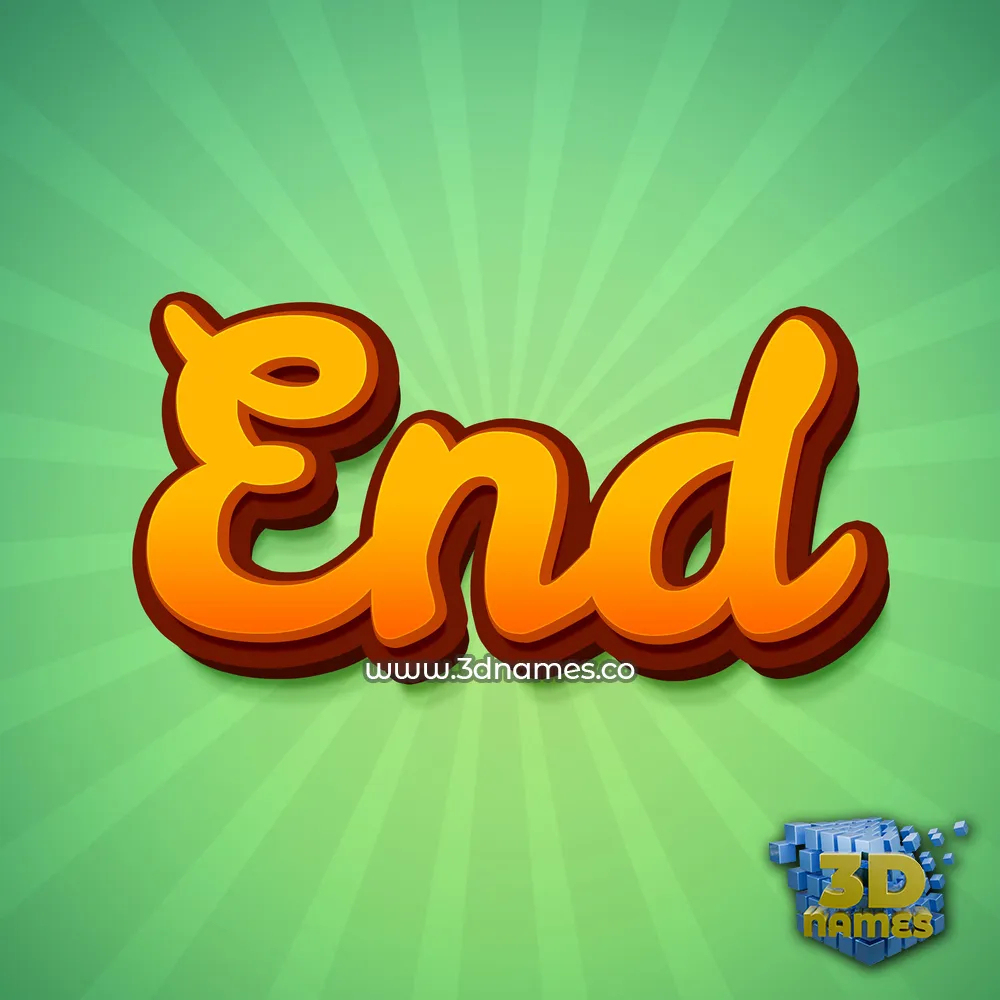 end in Green Rays style - 3D name wallpaper