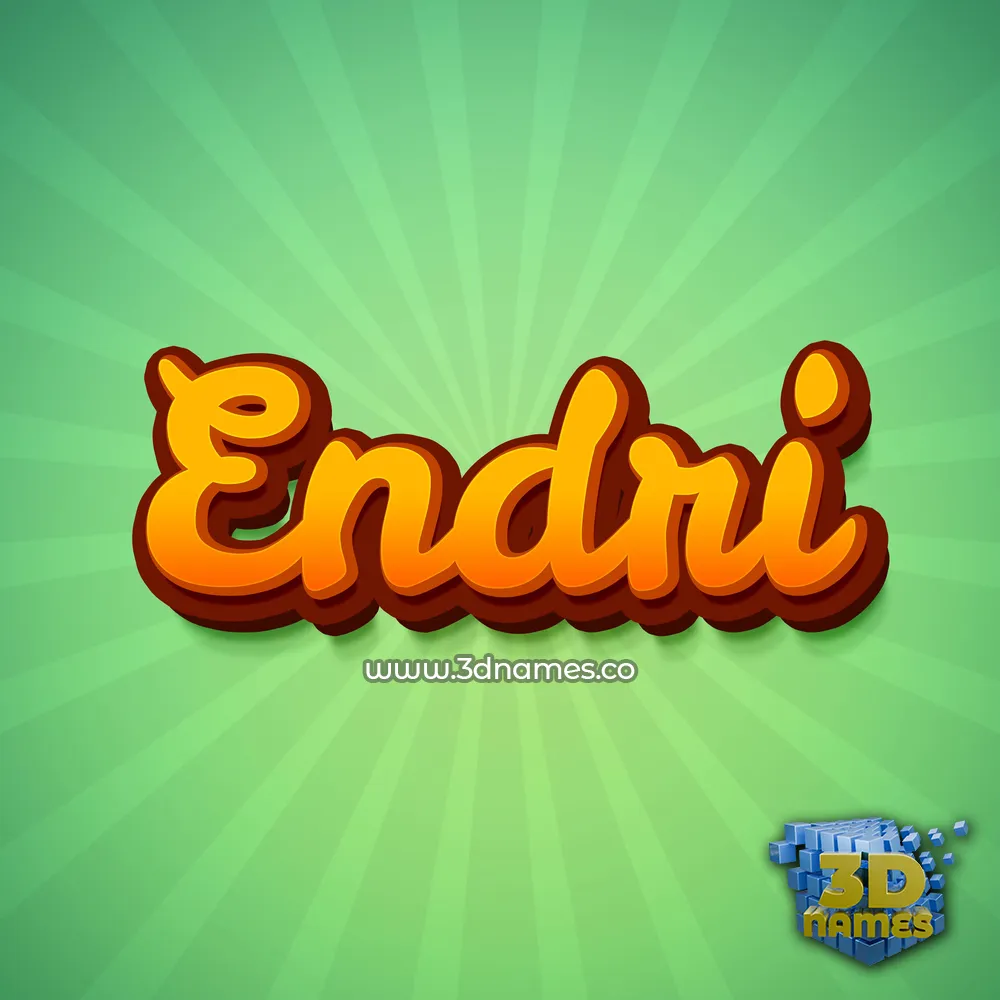 endri in Green Rays style - 3D name wallpaper