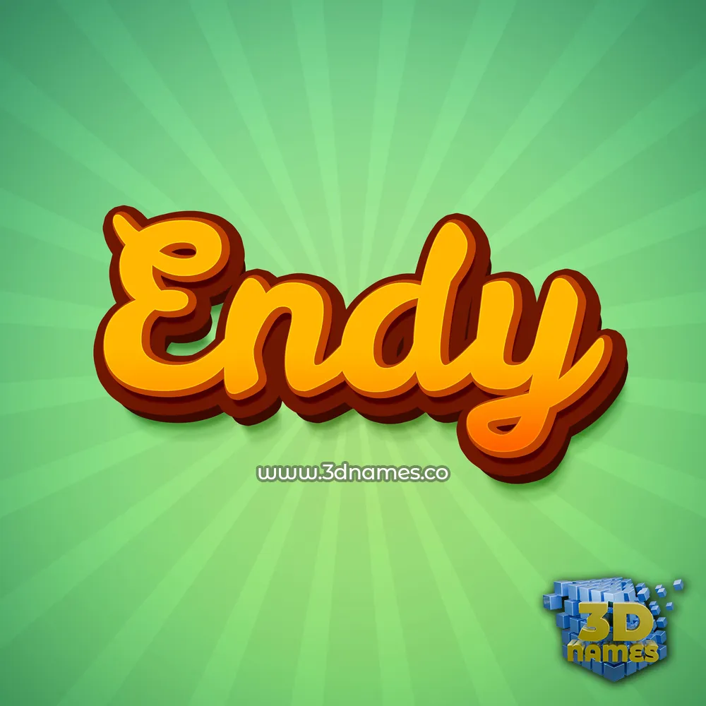 endy in Green Rays style - 3D name wallpaper