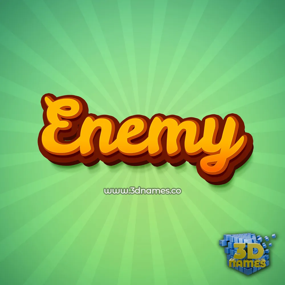 enemy in Green Rays style - 3D name wallpaper