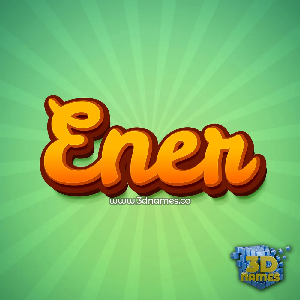 ener in Green Rays style - 3D name wallpaper
