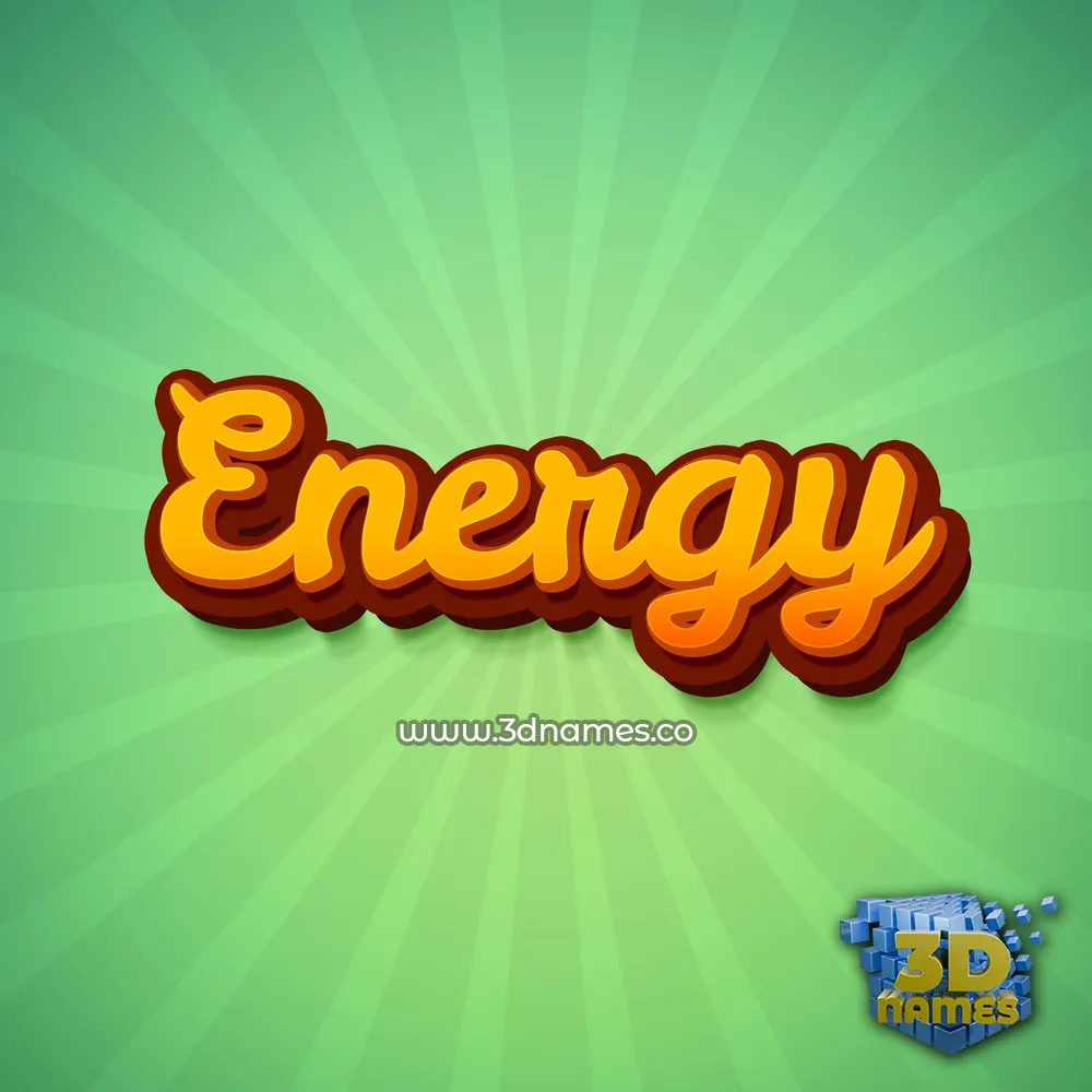 energy in Green Rays style - 3D name wallpaper