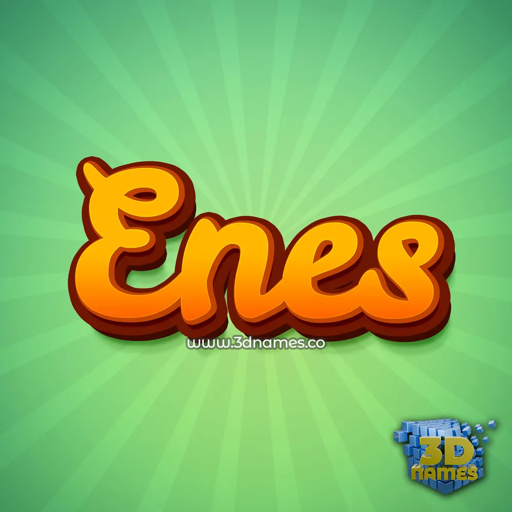 enes in Green Rays style - 3D name wallpaper