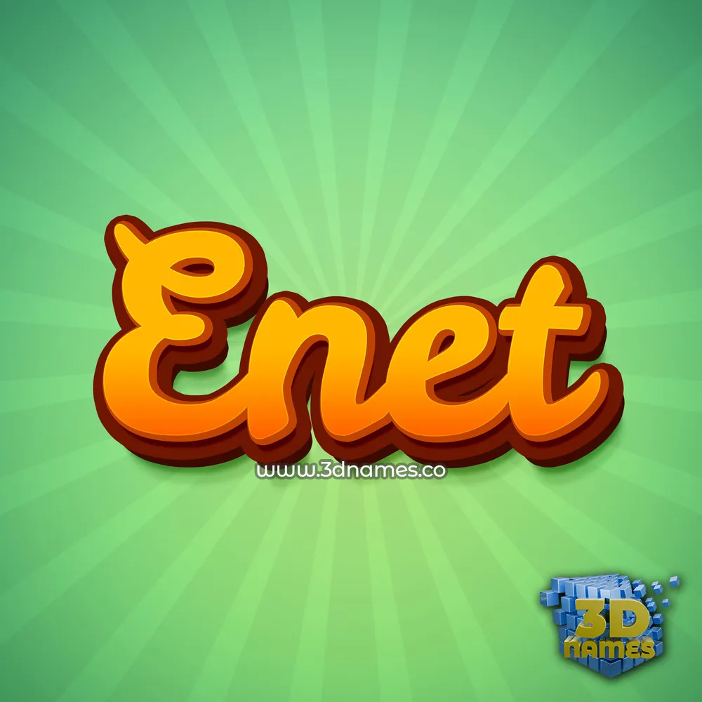 enet in Green Rays style - 3D name wallpaper