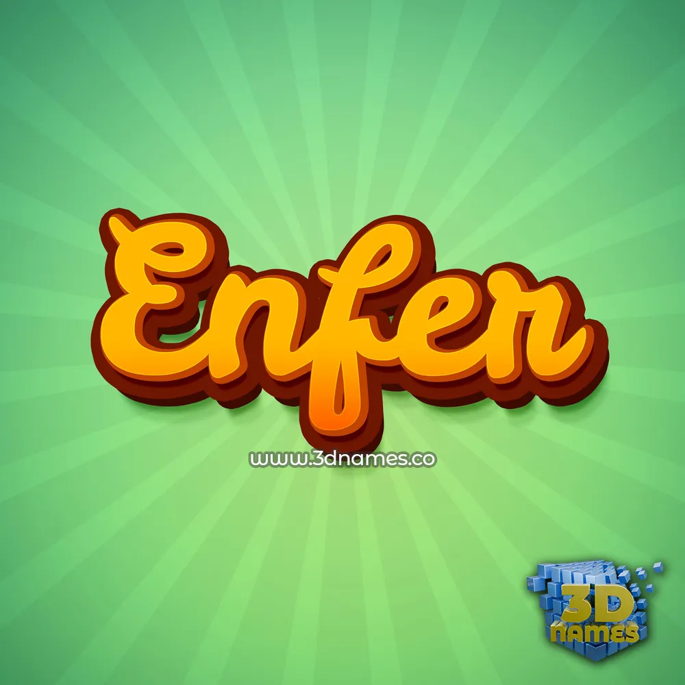 enfer in Green Rays style - 3D name wallpaper