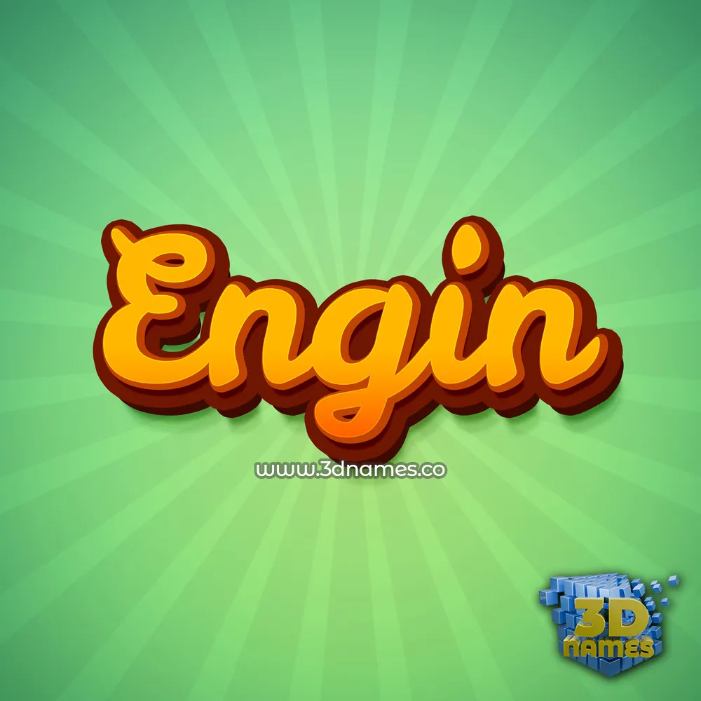 engin in Green Rays style - 3D name wallpaper