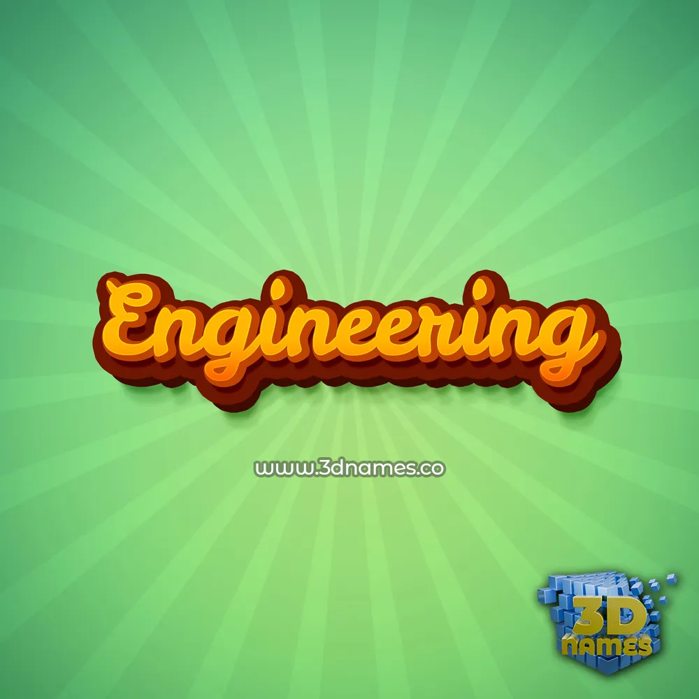 engineering in Green Rays style - 3D name wallpaper
