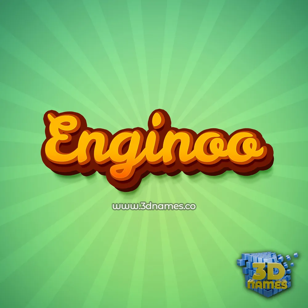enginoo in Green Rays style - 3D name wallpaper