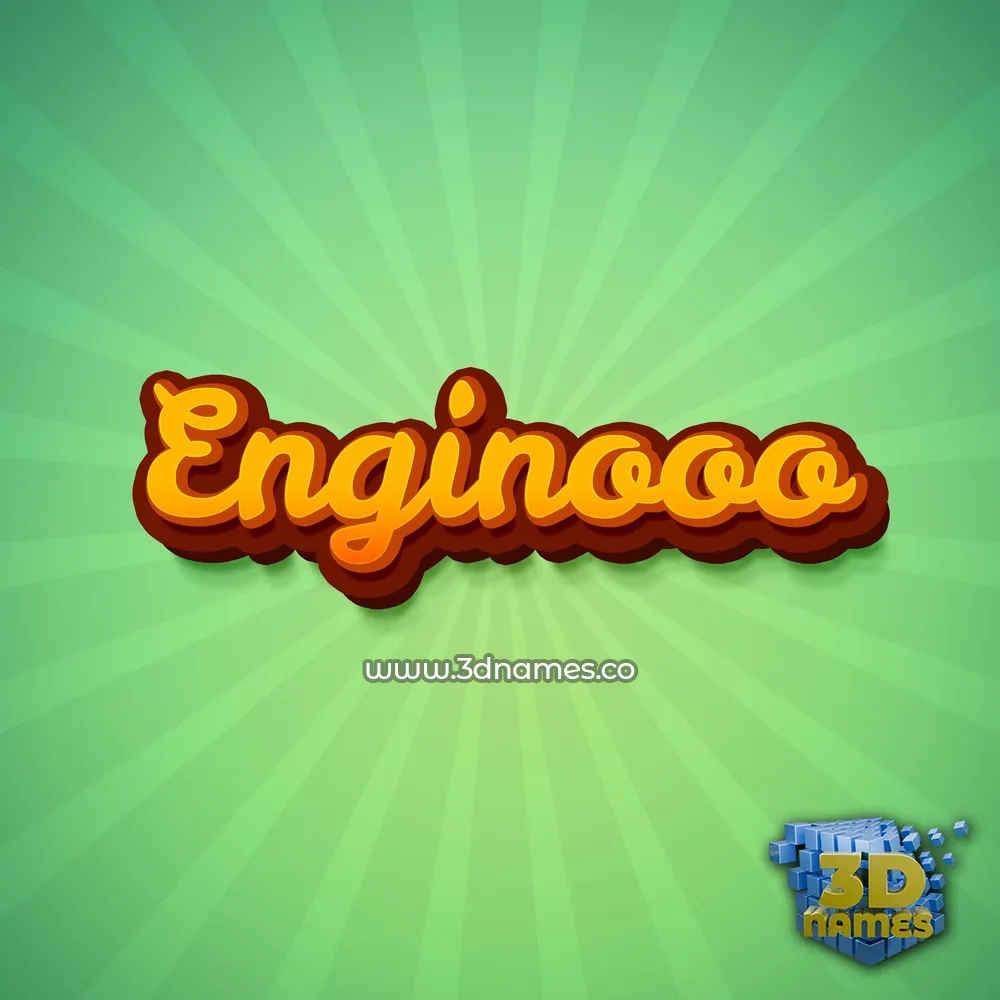 enginooo in Green Rays style - 3D name wallpaper