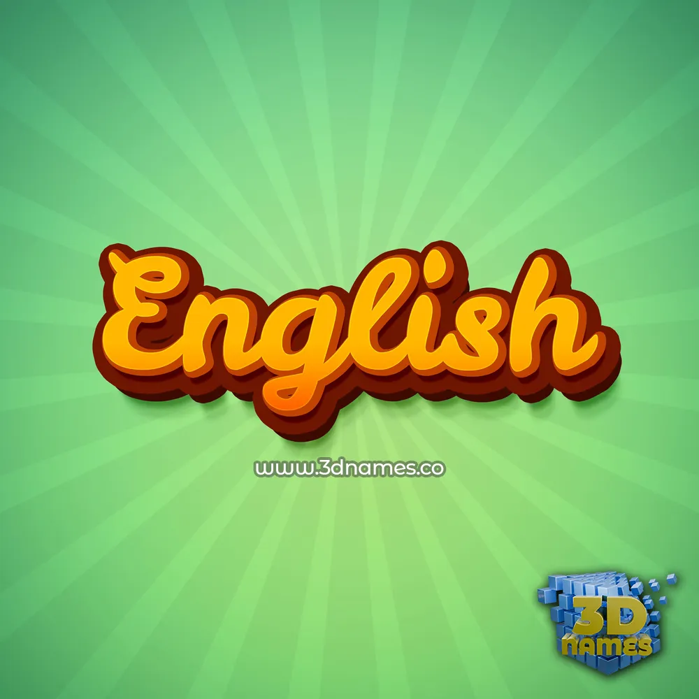 english in Green Rays style - 3D name wallpaper