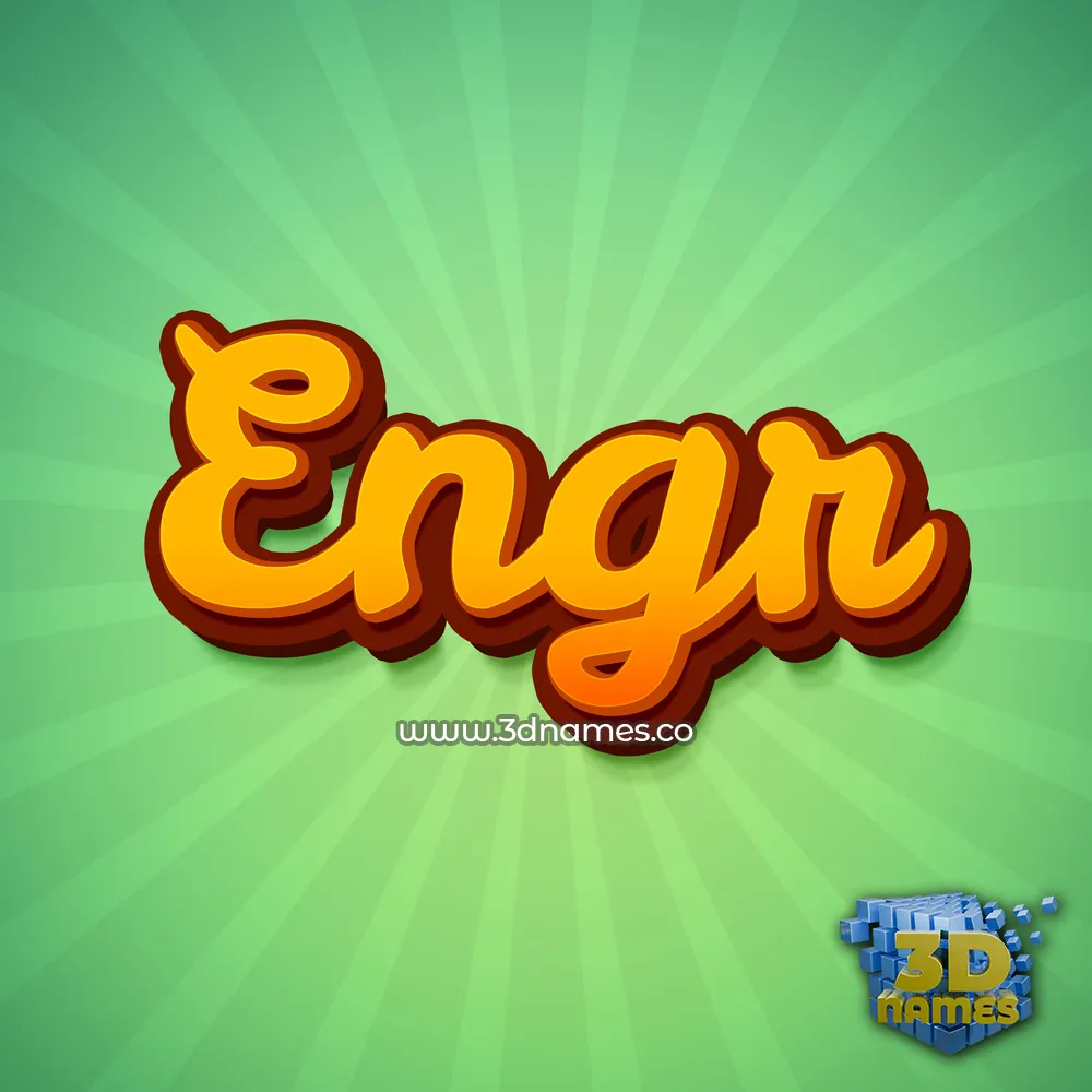 engr in Green Rays style - 3D name wallpaper