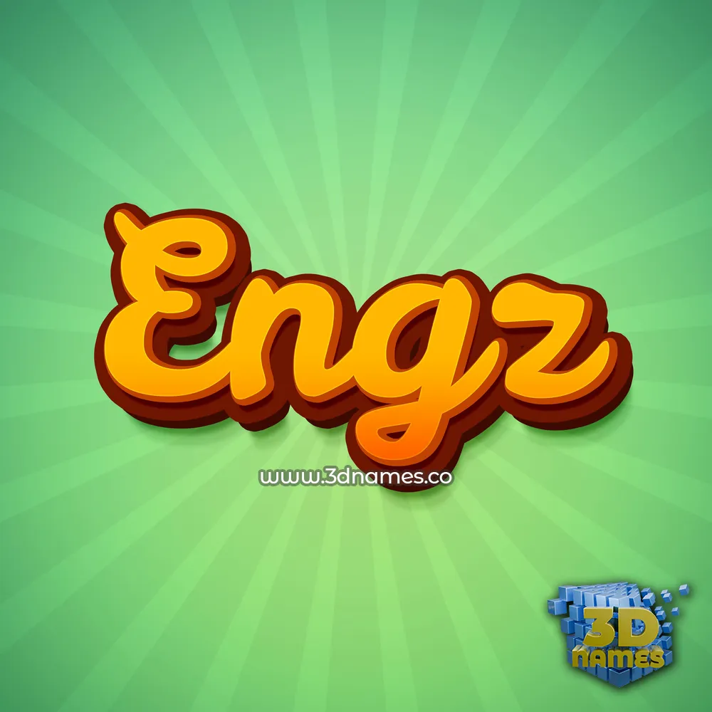 engz in Green Rays style - 3D name wallpaper