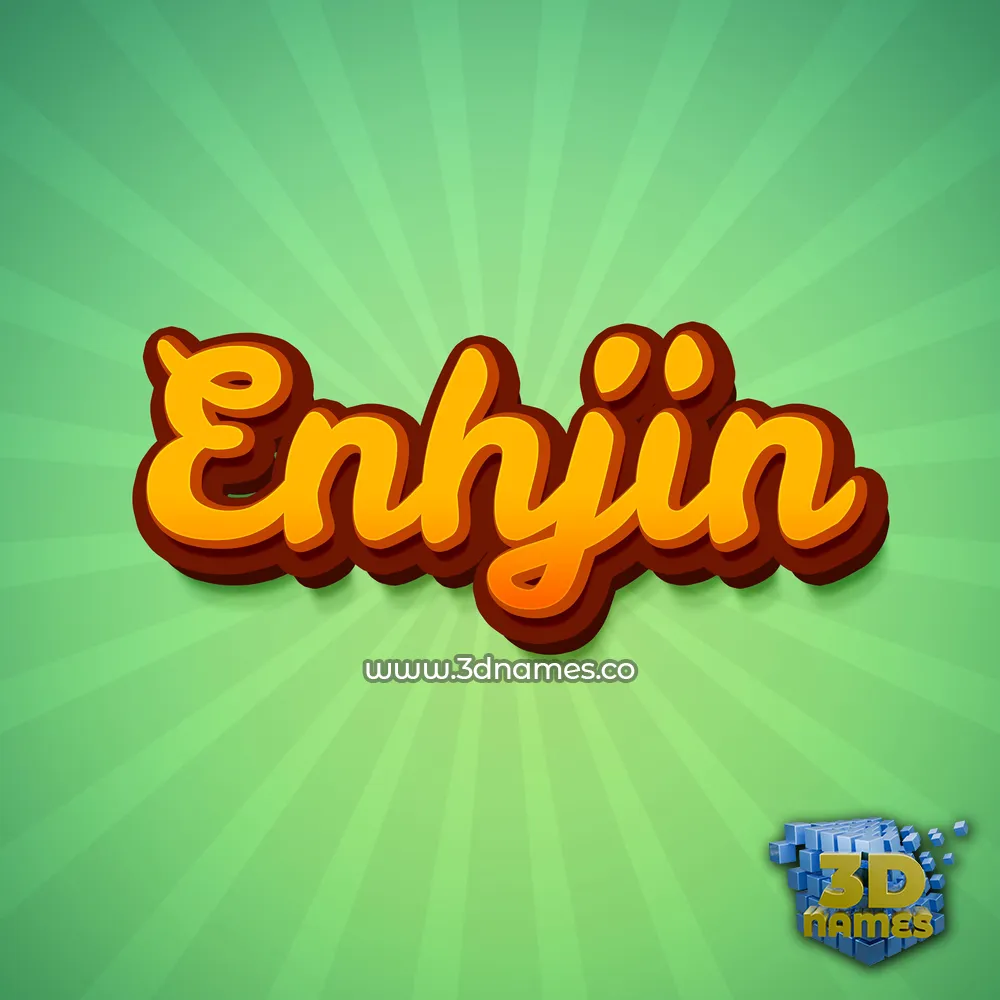 enhjin in Green Rays style - 3D name wallpaper