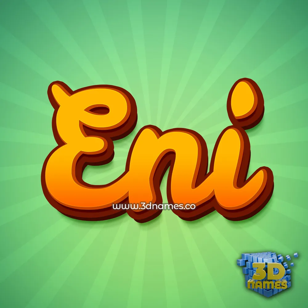 eni in Green Rays style - 3D name wallpaper