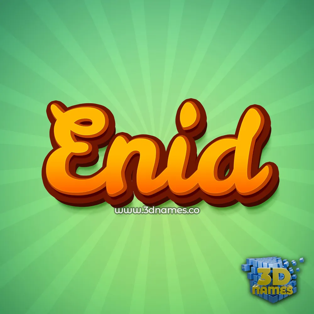 enid in Green Rays style - 3D name wallpaper