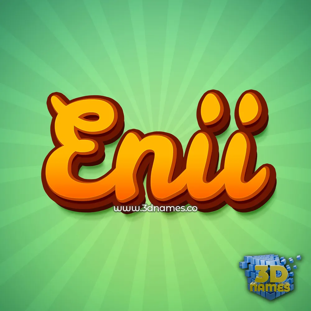 enii in Green Rays style - 3D name wallpaper