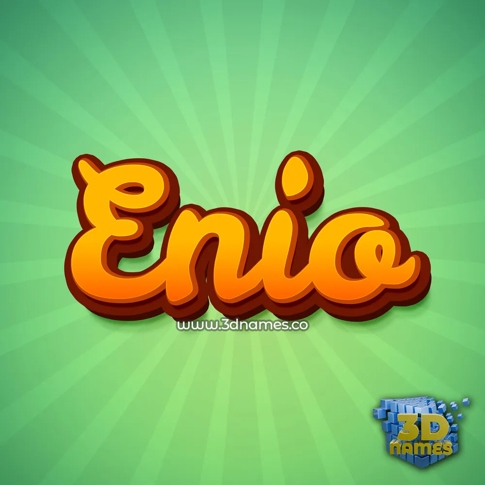 enio in Green Rays style - 3D name wallpaper
