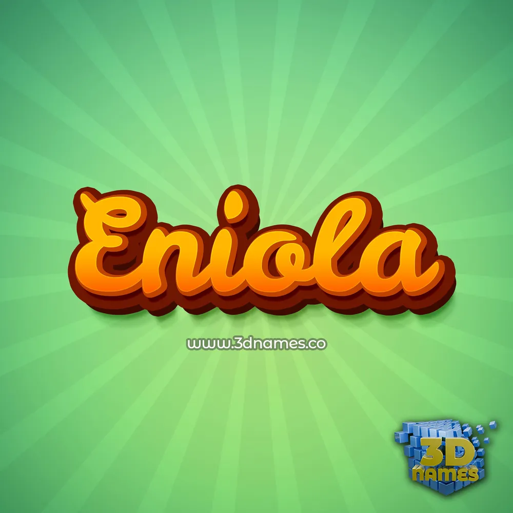 eniola in Green Rays style - 3D name wallpaper