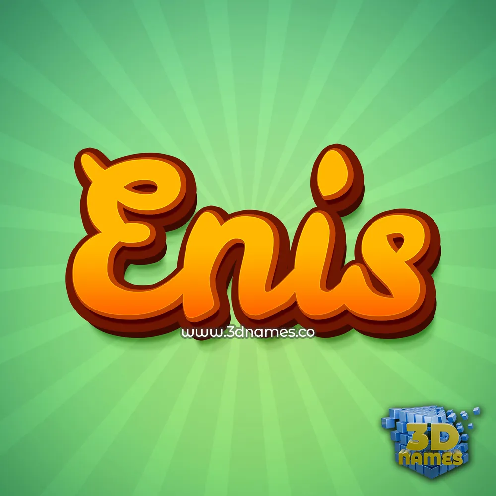 enis in Green Rays style - 3D name wallpaper