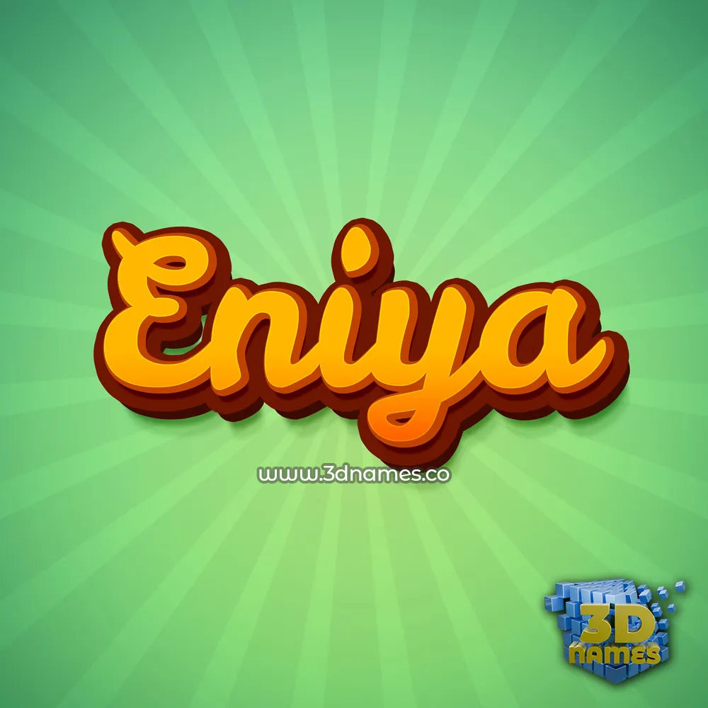 eniya in Green Rays style - 3D name wallpaper