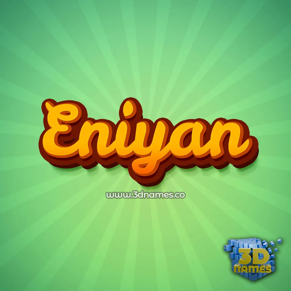eniyan in Green Rays style - 3D name wallpaper