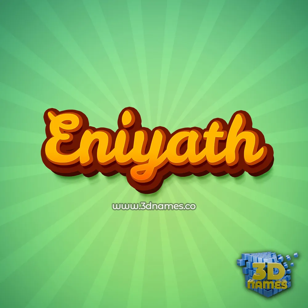 eniyath in Green Rays style - 3D name wallpaper