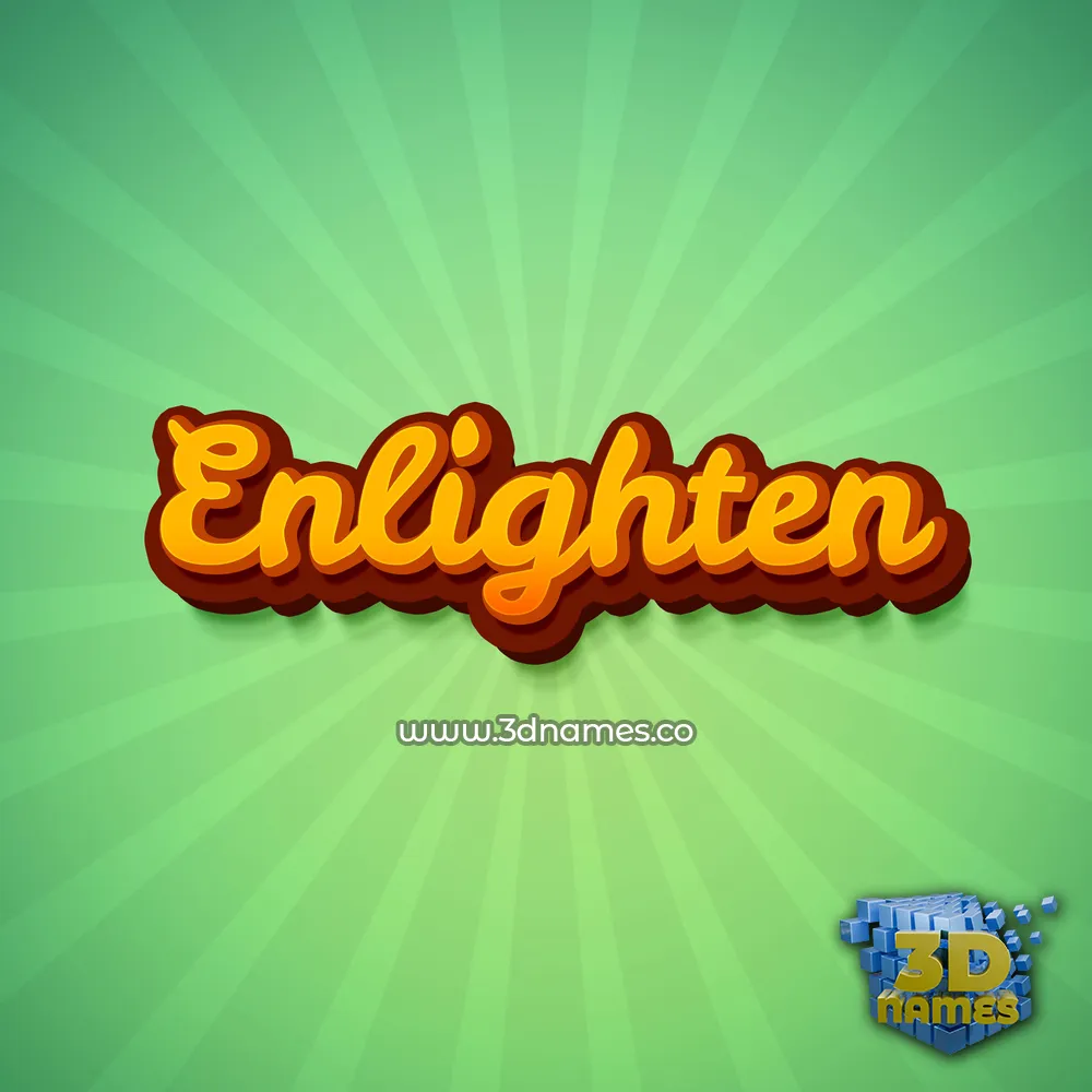 enlighten in Green Rays style - 3D name wallpaper