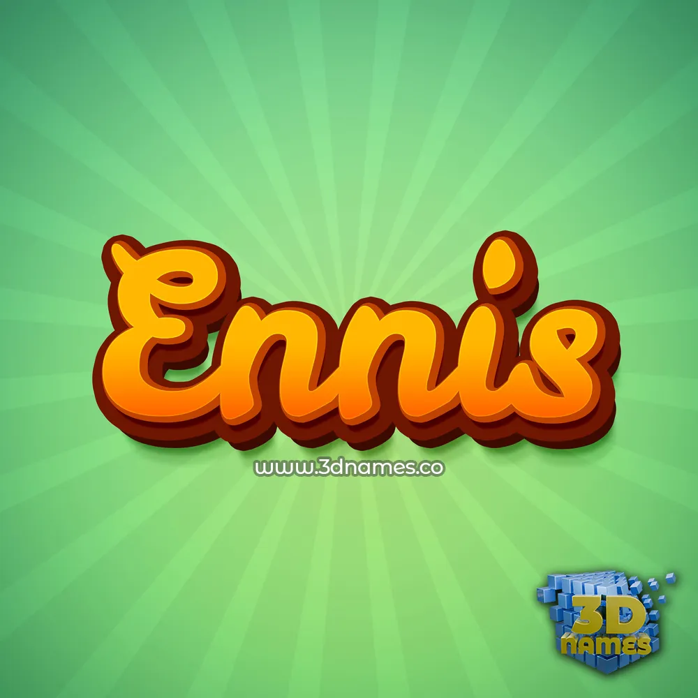 ennis in Green Rays style - 3D name wallpaper