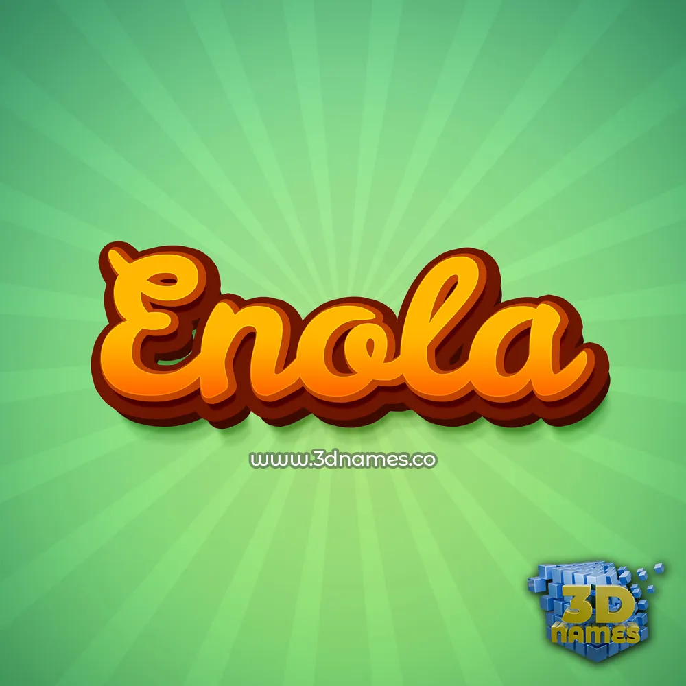 enola in Green Rays style - 3D name wallpaper