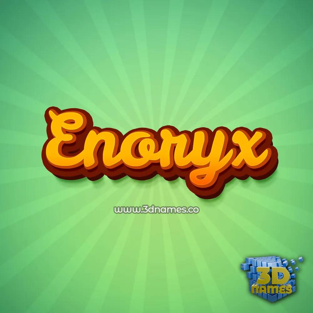enoryx in Green Rays style - 3D name wallpaper