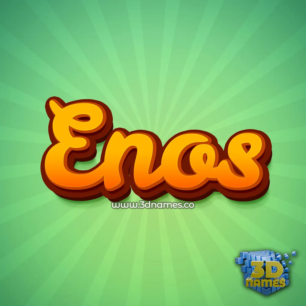 enos in Green Rays style - 3D name wallpaper