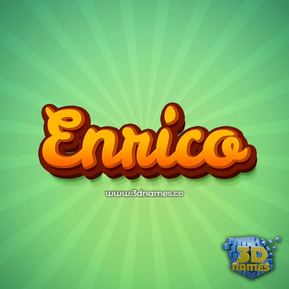 enrico in Green Rays style - 3D name wallpaper