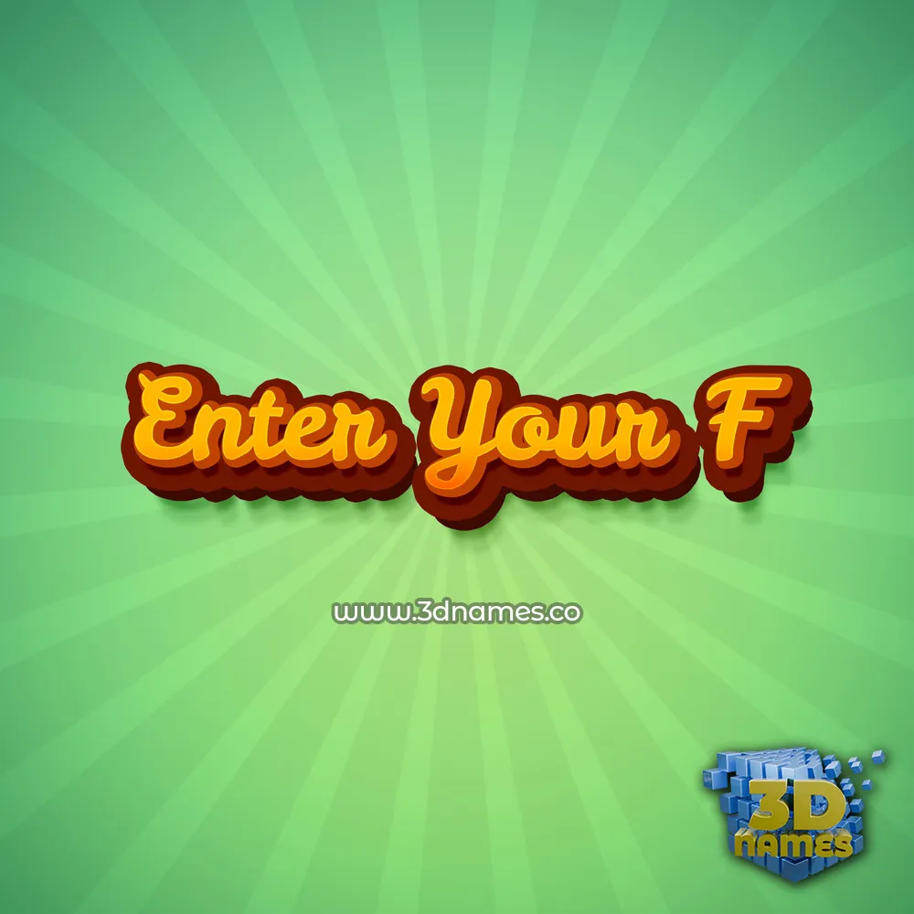 enter your f in Green Rays style - 3D name wallpaper