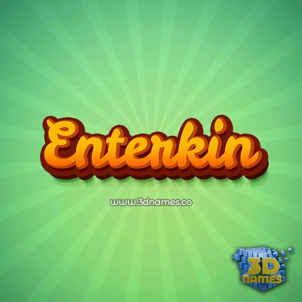 enterkin in Green Rays style - 3D name wallpaper