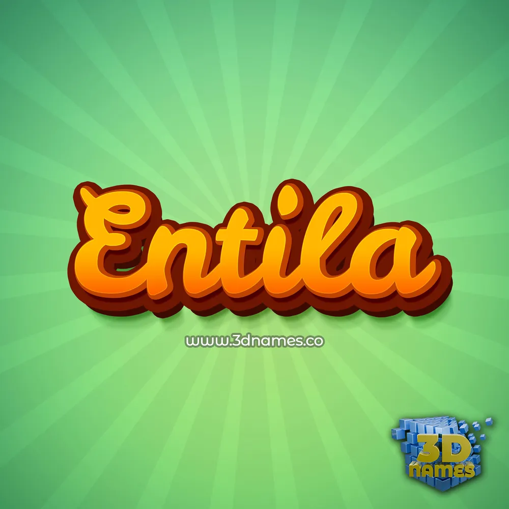 entila in Green Rays style - 3D name wallpaper