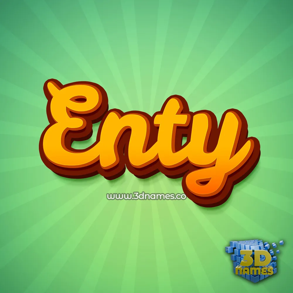 enty in Green Rays style - 3D name wallpaper