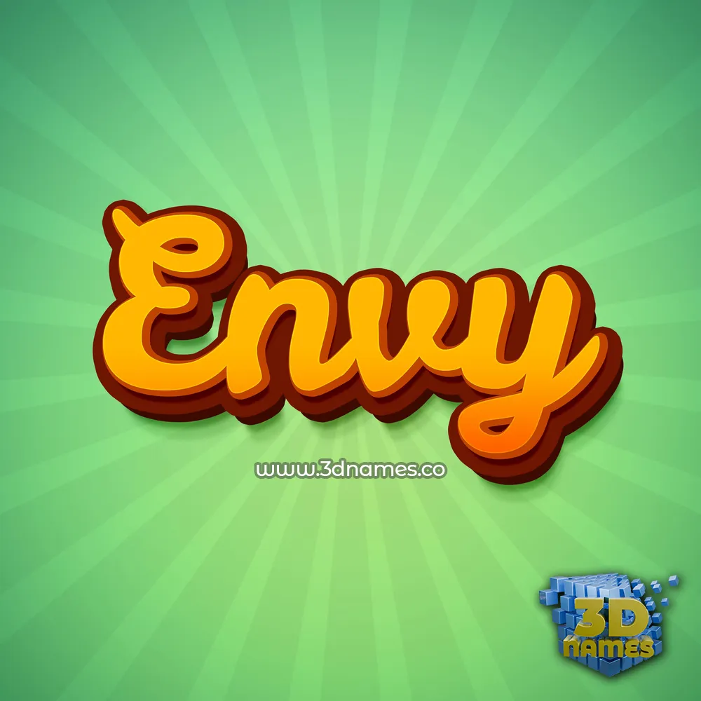 envy in Green Rays style - 3D name wallpaper