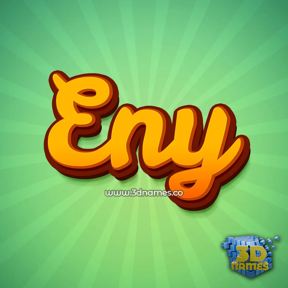 eny in Green Rays style - 3D name wallpaper