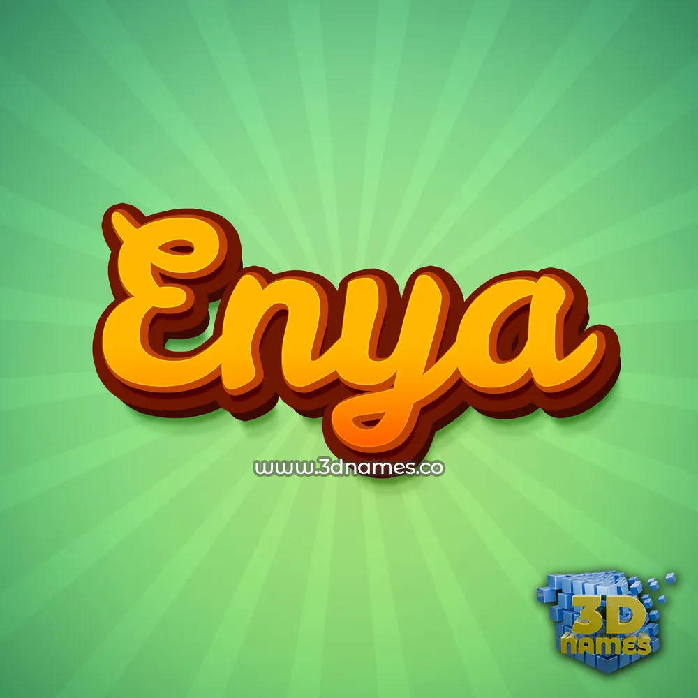 enya in Green Rays style - 3D name wallpaper