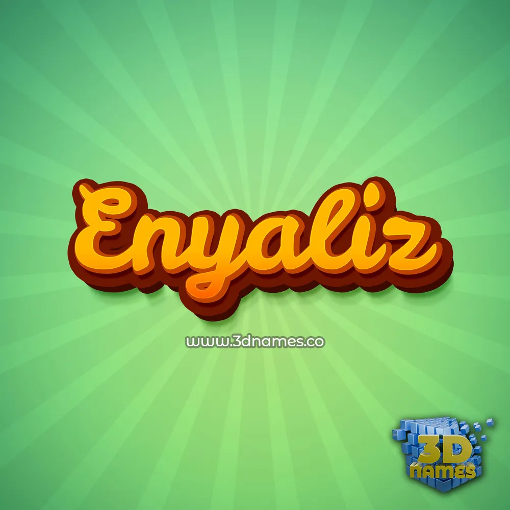 enyaliz in Green Rays style - 3D name wallpaper