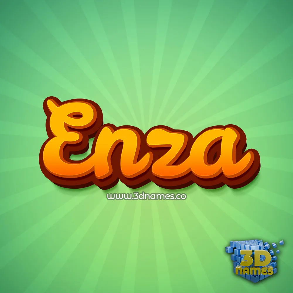 enza in Green Rays style - 3D name wallpaper