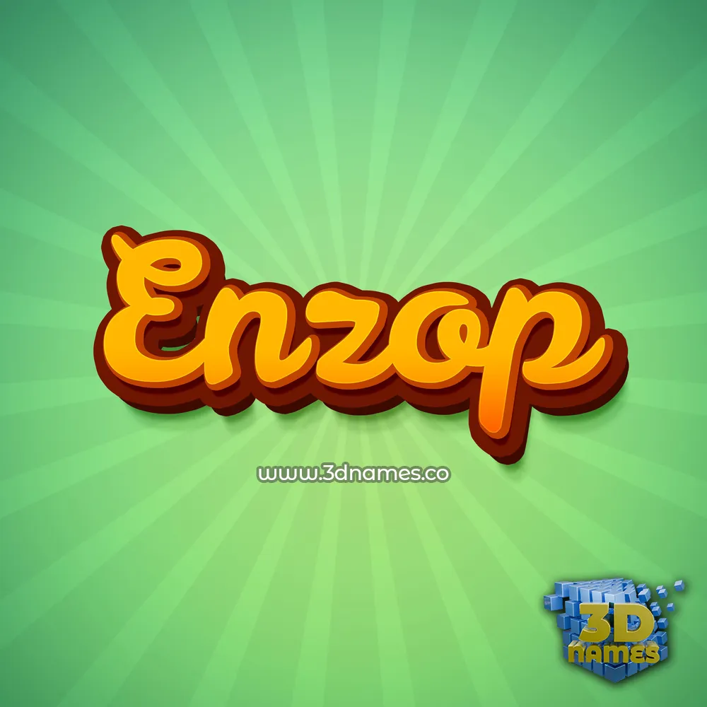 enzop in Green Rays style - 3D name wallpaper