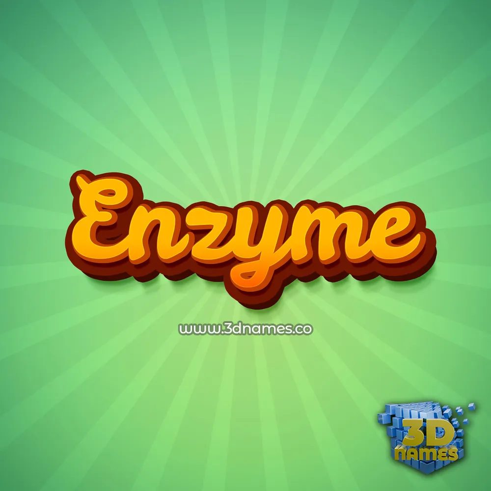 enzyme in Green Rays style - 3D name wallpaper